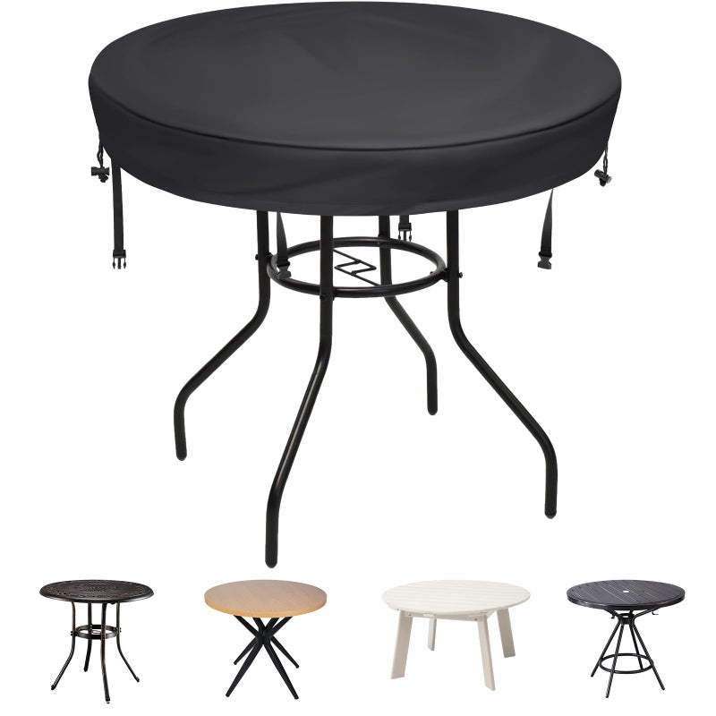 TOHONFOO Outdoor Round Table Cover - Waterproof Anti-UV Round Patio Table Cover - Fits Round Outdoor Table Up to 34-36 Inch - Image 1